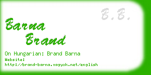 barna brand business card